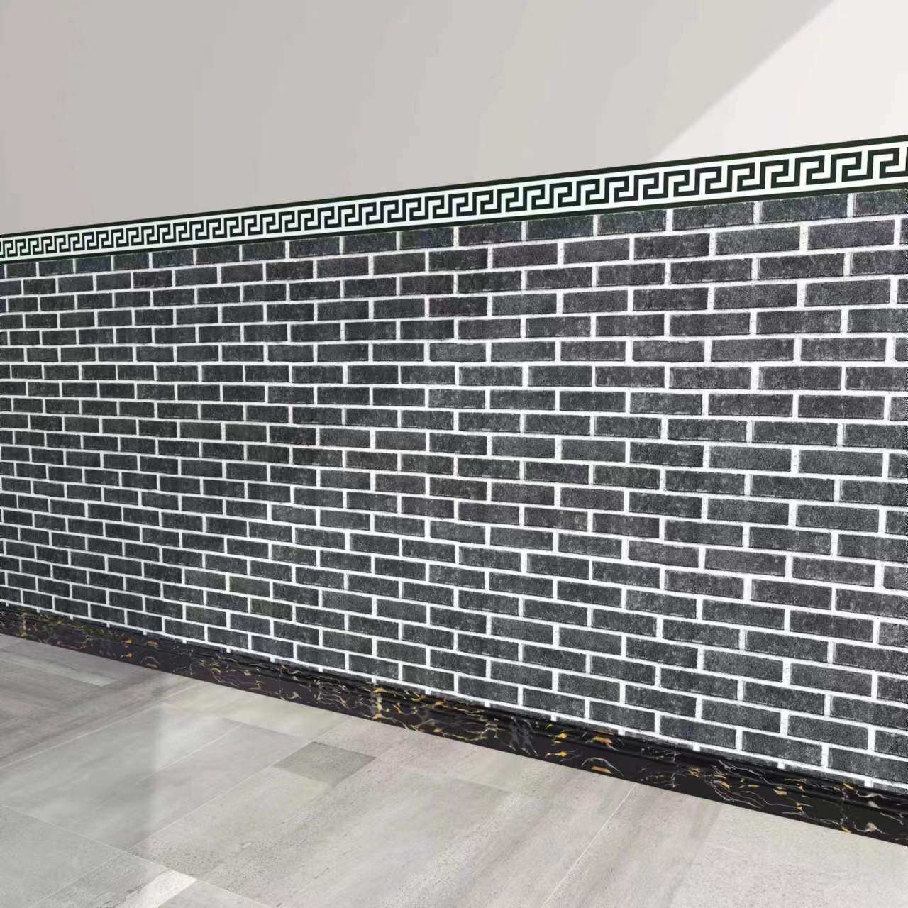 墙裙贴墙围自粘餐厅防水防潮复古文化砖饭店墙纸自贴仿砖墙壁贴纸