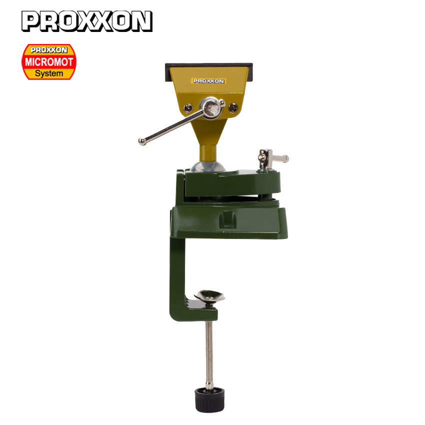 [28608]PROXXON桌面夹台式可固定多用钳口带塑胶垫防伤带胶万向老