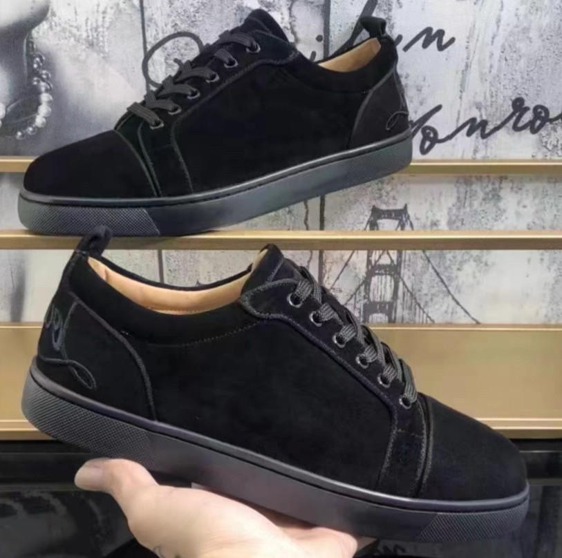 thumbnail for Genuine Leather Acl Red-Soled Shoes, Men's Low-Top Studded Shoes, Couple's Trendy Sneakers, Casual Women's Shoes with Toe Studs and Rhinestones