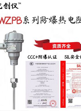 中优创仪 WZPB-240防爆热电阻PT100防爆ExdbIICT6+3C/SIL安全认证