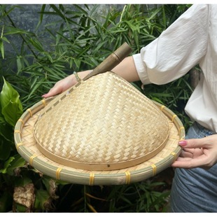 竹编锅盖特色菜罩子甲鱼盖子网红餐厅上桌盖子砂锅竹盖草帽盖装饰