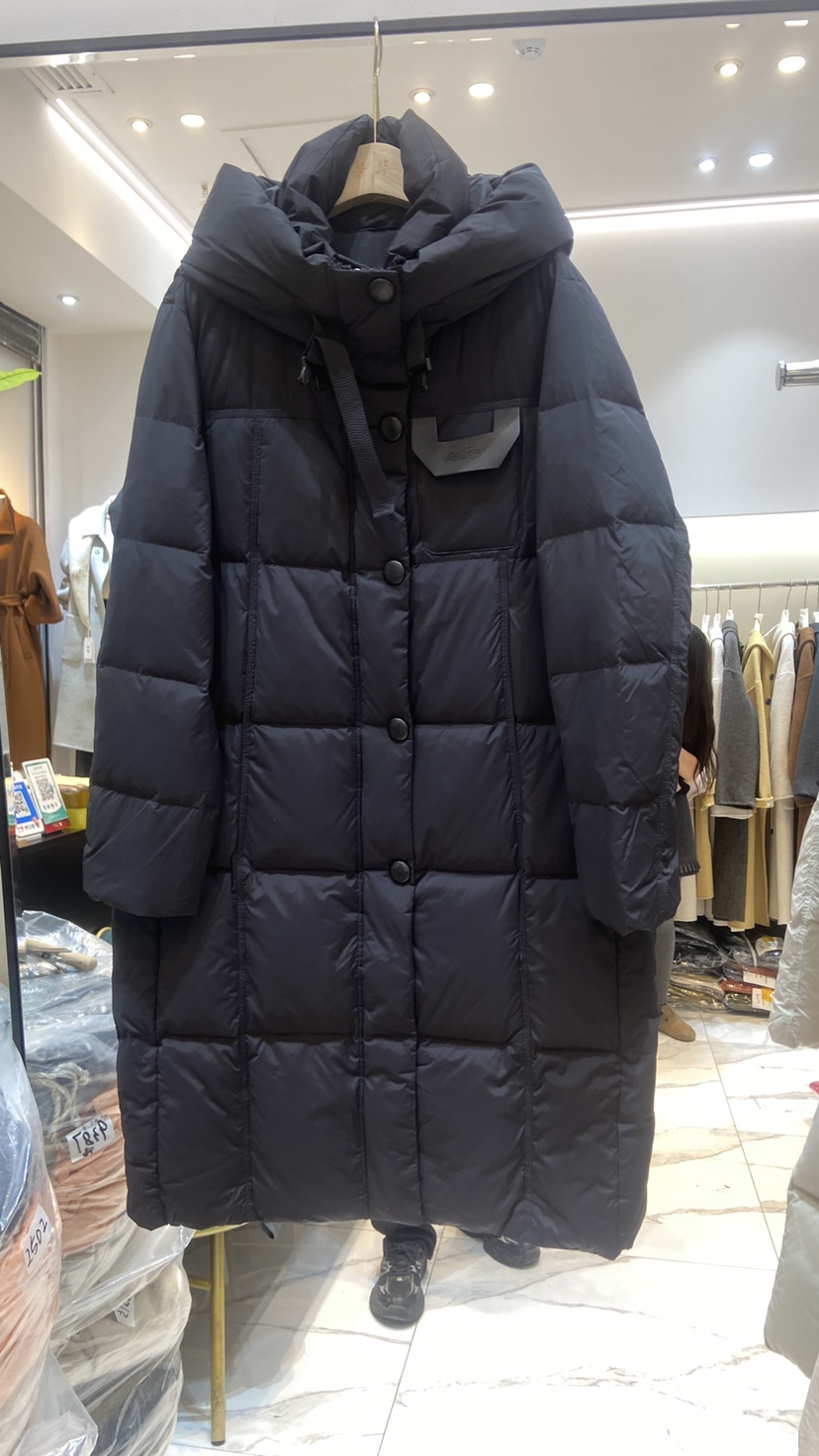 欧货2025冬新款中长款羽绒服女时尚90白鸭绒韩版面包外套加厚过膝