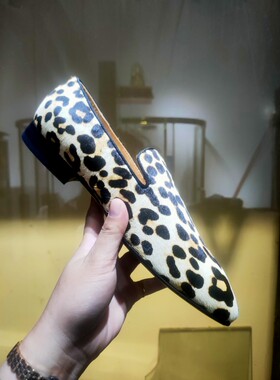 欧美AGZ CL低帮男鞋豹纹真皮红底单鞋时尚潮流绅士鞋休闲运动板鞋