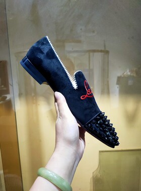 欧美AGZ Cl男鞋铆钉低帮红底单鞋电脑绣皮鞋时尚潮流绅士鞋运动鞋