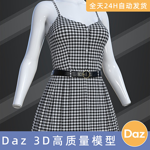for Daz3D素材模型资源衣服dForceSU Slip Dress 9连衣裙 Genesis
