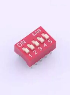 BSE05GR 拨码开关 2.54mm间距5P 红色插件拨码开关 插件