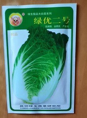 云南蔬菜种子包邮大白菜籽15克优绿二号高原露天昆明老品种甜脆种