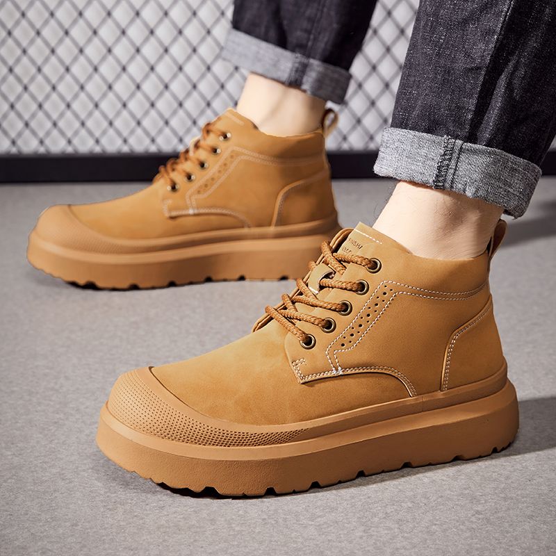 工装男鞋冬季运动休闲劳保工地干活工作防滑耐磨低帮马丁靴子