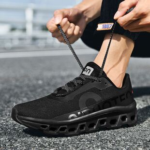 夏天男装针织运动鞋没鞋带青年不系带黑色飞织袜子鞋透气跑步波鞋