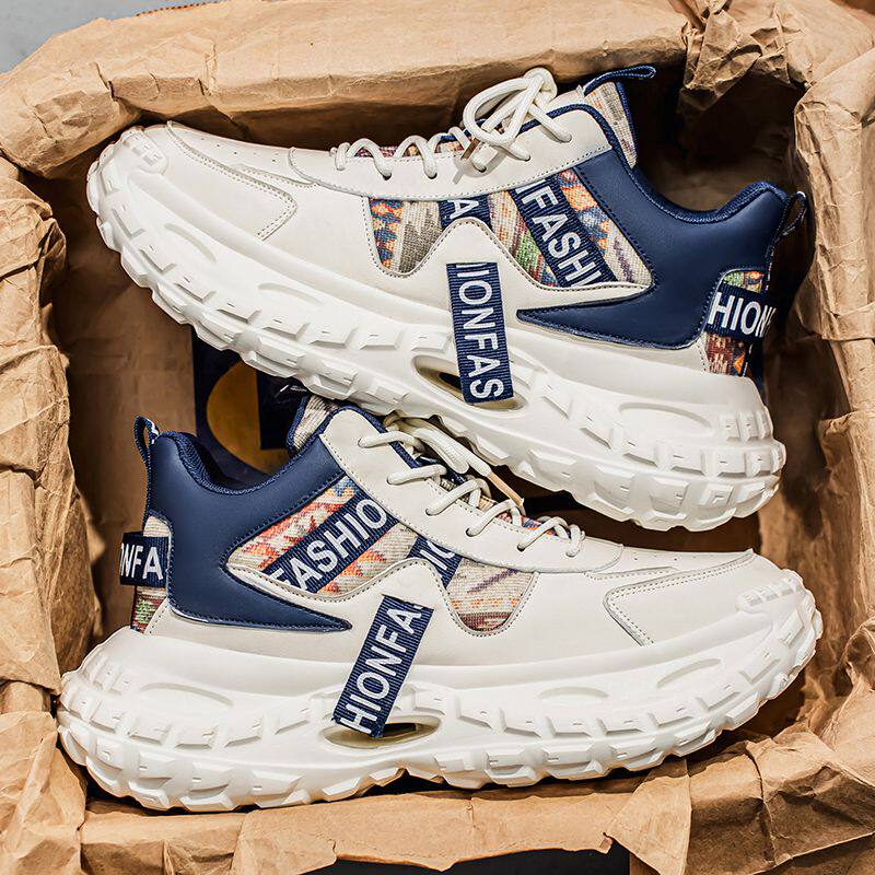 马丁靴男鞋冬季新款高帮休闲运动鞋青少年厚底潮流老爹鞋耐磨