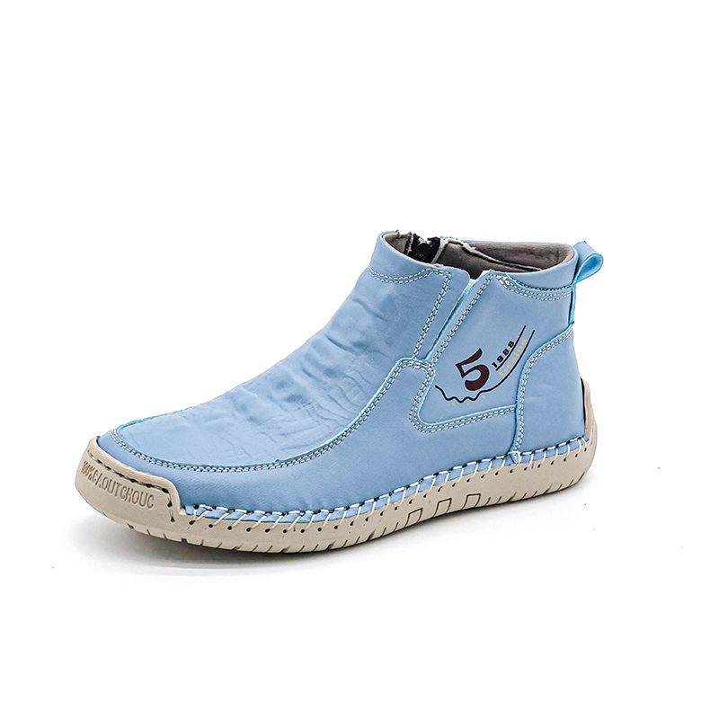 水洗皮獭兔毛牛津底保暖防滑透气舒适平底妈妈鞋冬季