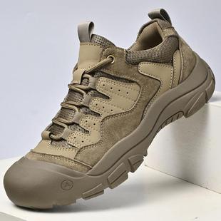 专业户外登山鞋男鞋秋冬防滑运动休闲鞋男士真皮厚底爬山徒步鞋子