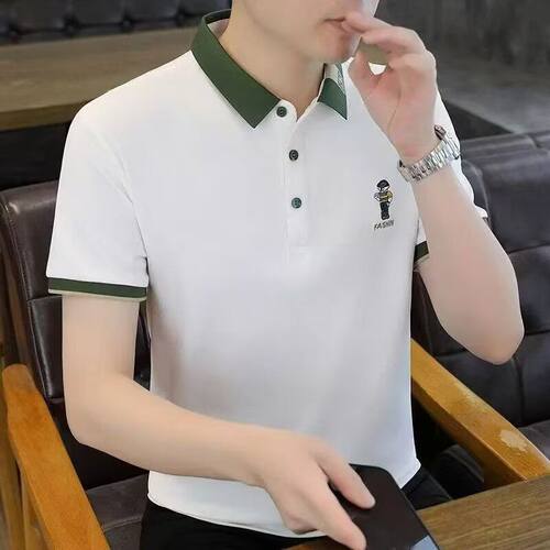 夏季刺绣olo衫男士短袖t恤青年潮牌潮流高档衣服男装半截袖体恤