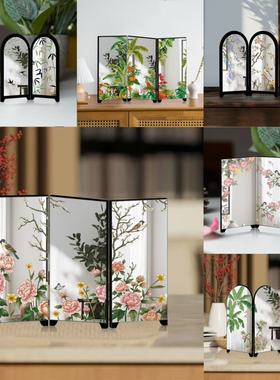 PF-JM-X101-3创意立体中镜面屏风摆件亚克力折叠屏风摆台