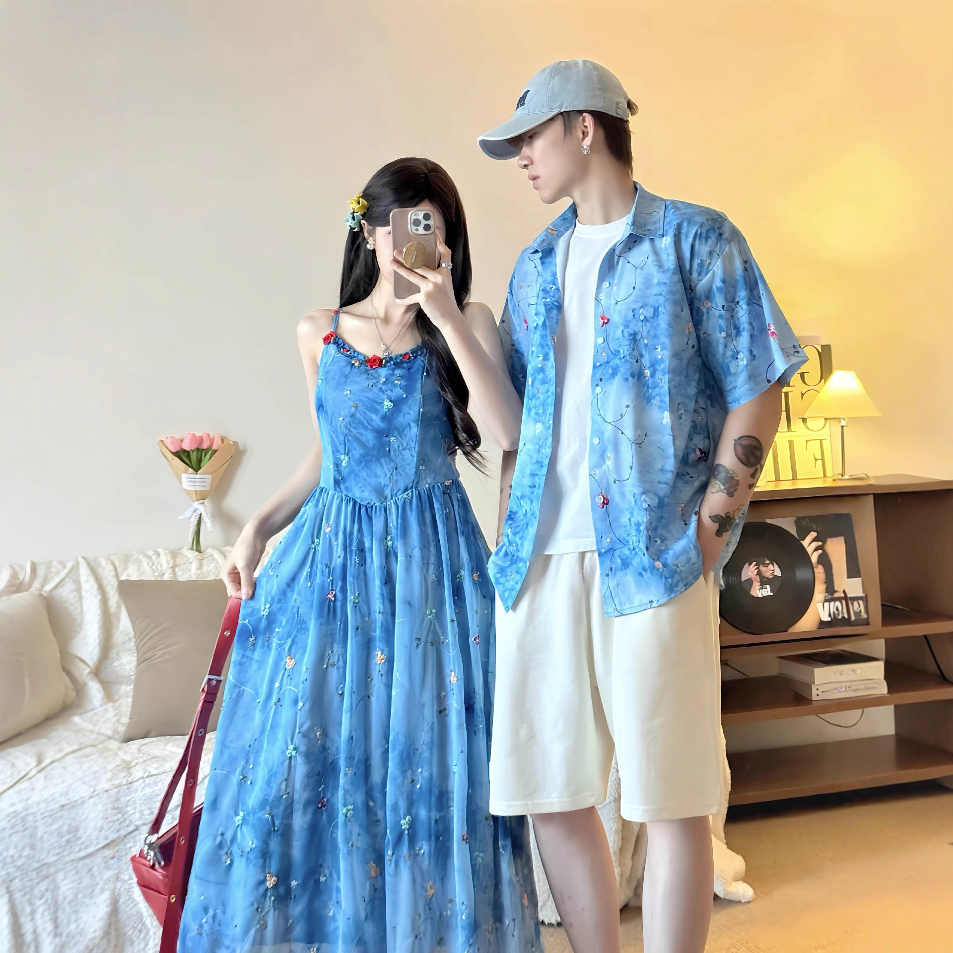 巴厘岛旅游情侣装夏季新款海边沙礼服/晚装