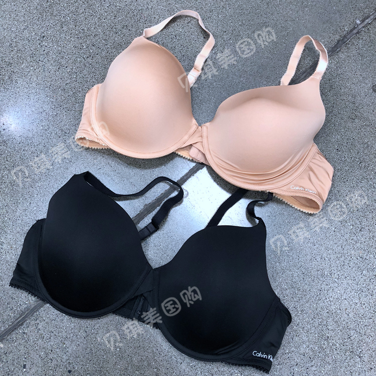 美国代购CalvinKlein文胸胸罩CK女士休闲无痕内衣软钢圈双色2件套