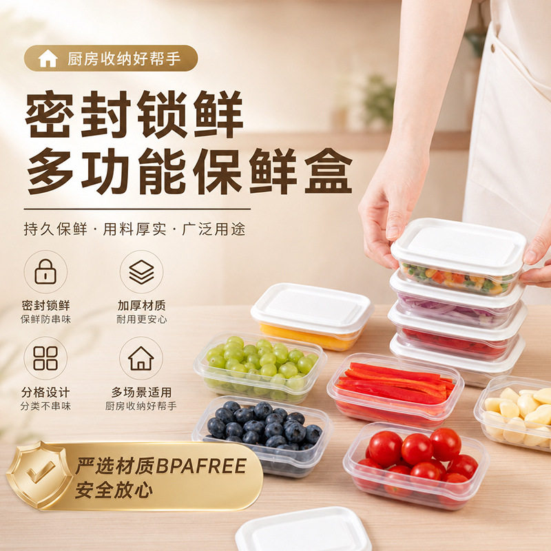 冰箱微波食品级防漏密封保鲜盒