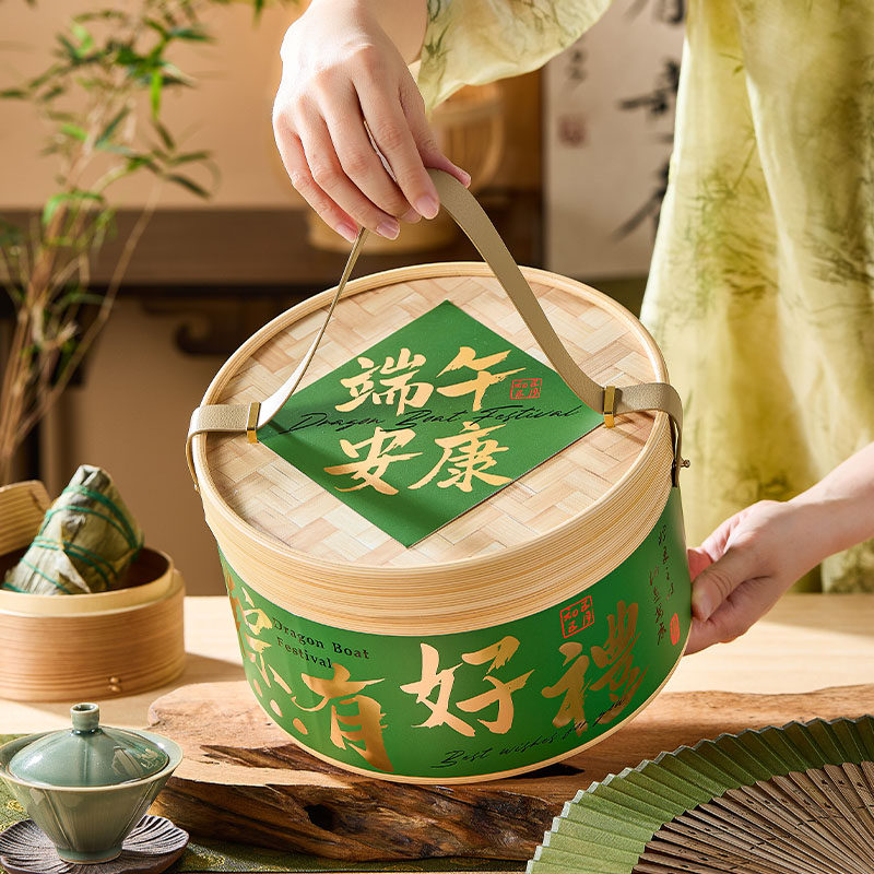 新款端午礼品盒粽子点心包装手提纸质硬盒送礼粽子咸鸭蛋包装空盒