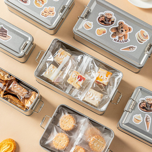新年新款礼物盒铁皮收纳小盒子可爱卡通方形甜品饼干盒子装凤梨酥