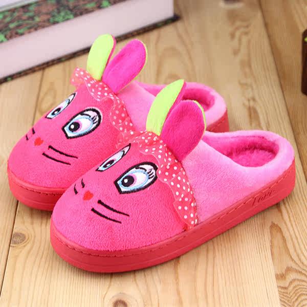 Pantoufles enfants en suède pour hiver - semelle plastique - Ref 1005382 Image 1