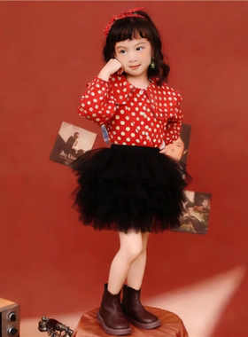 儿童复古港风怀旧演出服小学生长袖花衬衫喇叭裤运动会舞蹈服套装