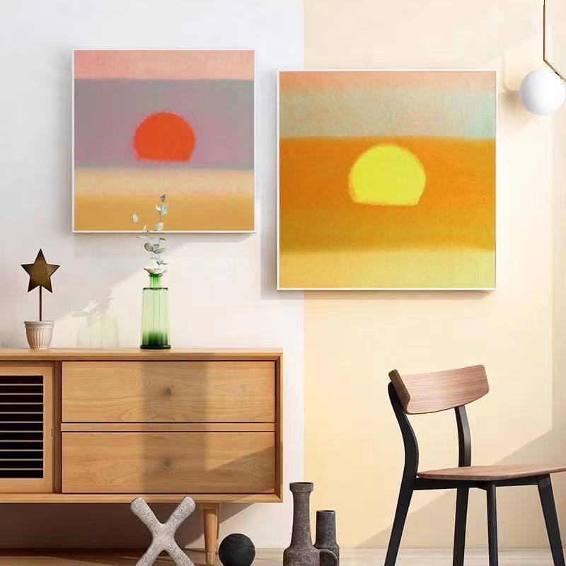 安迪沃霍尔 日出和日落抽象简约北欧ins挂画餐厅卧室背景墙装饰画