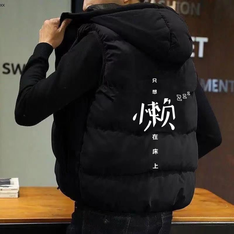 连帽棉马甲男生秋冬季潮流百搭坎肩外套学生宽松休闲保暖加厚棉袄