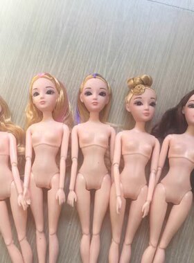 3D仿真眼珠娃娃裸娃公主手工制作蛋糕裸娃丝网串珠裸娃