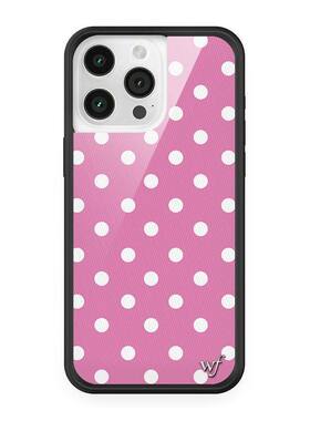 粉色波点蓝色爱心格子Wildflow手机壳适用iPhone16ProMax苹果15Plus/14欧美艺术13防摔保护套个性WF明星同款