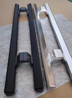 有框玻璃门把手铝合金玻璃门拉手大门把手包厢木门把手扶黑色拉丝