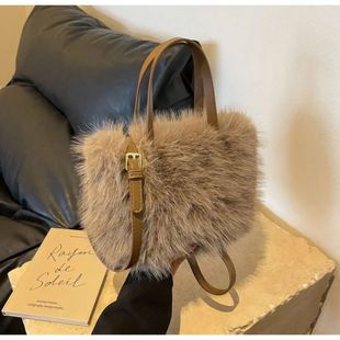 Fashion Faux Fur Ladies Shoulder Bag Soft Fluffy Female Cros