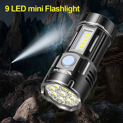 Mini LED Flashlight Super Bright With COB Side Light Recharg