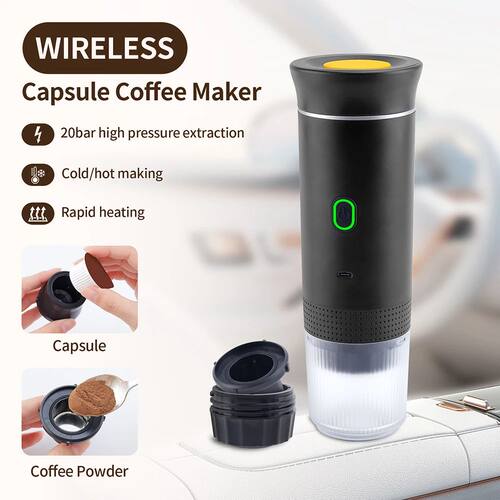 Wireless Electric Portable Espresso Coffee Machine for Car &