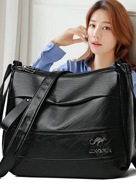 Elegant Leather One Shoulder Handbag Shopping Bag 2024 New W