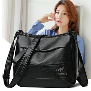 Elegant Leather One Shoulder Handbag Shopping Bag 2024 New W