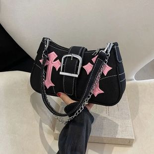 Hasp Handbags Metal Buckle Shoulder Bag Sling Bag Underarm B