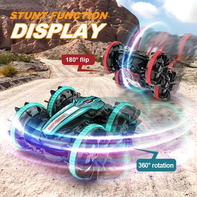 Remote-controlled toy car, with colorful flashing lights, su