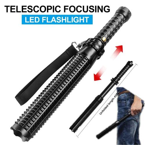 Baseball Bat LED Flashlight AluminumAlloy Focusable Zoomable