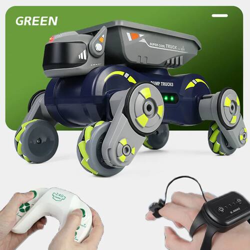 Rc Stunt Car 8-Wheel Mechanical Robot Dog with Lights Spray