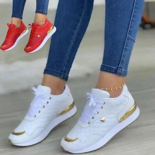 Women's Mesh Sneakers Patchwork Lace Up Flat Shoes for Women