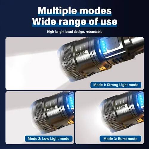 Super Bright LED Flashlight Type-C Rechargeable Long Range T