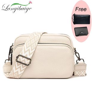 Luxury Solid Color Genuine Leather Ladies Messenger Bag 100%