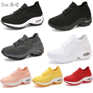 Women Tennis Shoes Breathable Mesh Height-increasing Slip-on