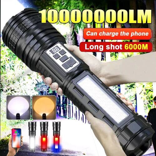 High Power Flashlight Super Big Flashlight Rechargeable Most