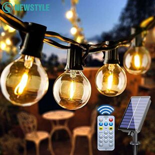Solar G40 Outdoor String Lights with Remote Controls LED Sha