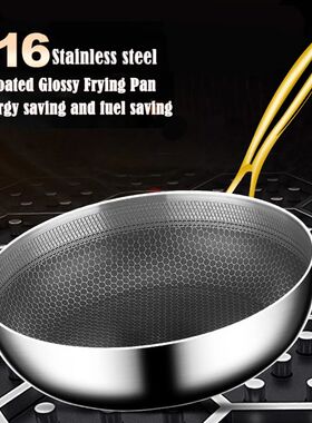 316 Stainless Steel Frying Pan Wok Non-stick Cooking Honeyco