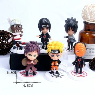 6 Pcs/Lot Q Version NARUTO Sasuke Gaara Uchiha Madara Figure