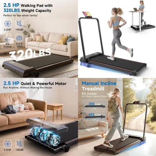 12-Level Incline Walking Pad readmill, 3.0HP Quiet, 350 lbs