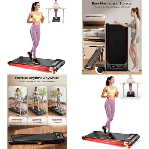 Under Desk Incline Walking Pad, 330 lbs Capacity, 2.5HP, Por