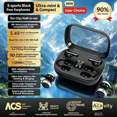 Q10 Wireless Bluetooth In Ear or Ear Clip Earphones Dual Blu